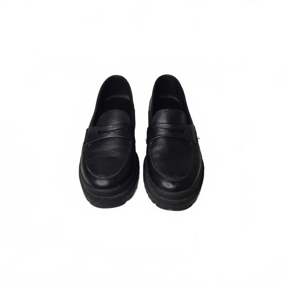 Patina Portland Leather-Black Leather Chunky Loafers Handmade in Mexico Size 8.5 - Picture 2 of 6